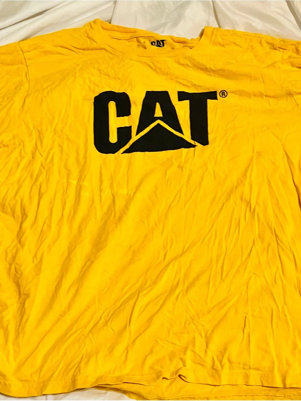 Yellow Tee with CAT Logo Men’s 2XL